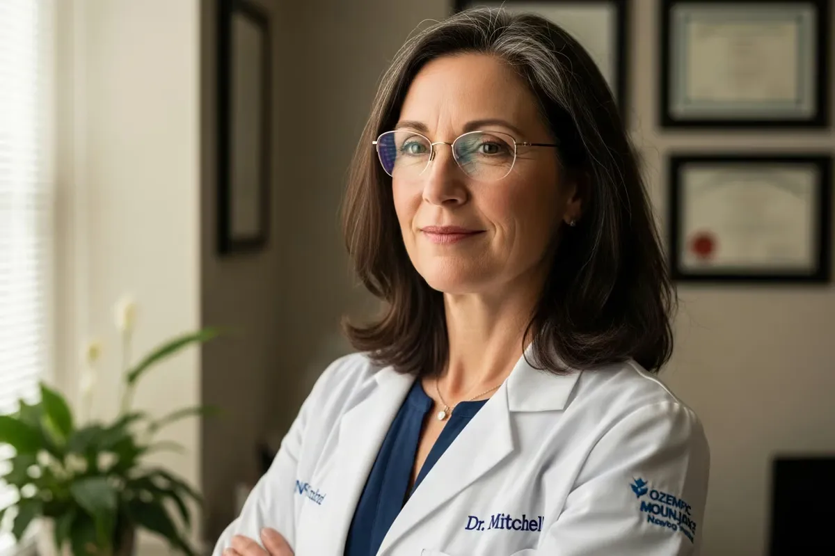 Editorial portrait of Dr. Mitchell — thoughtful confident expression of a doctor whose discovery challenges mainstream advice